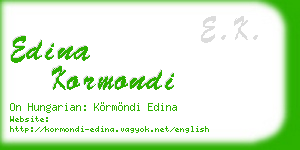 edina kormondi business card